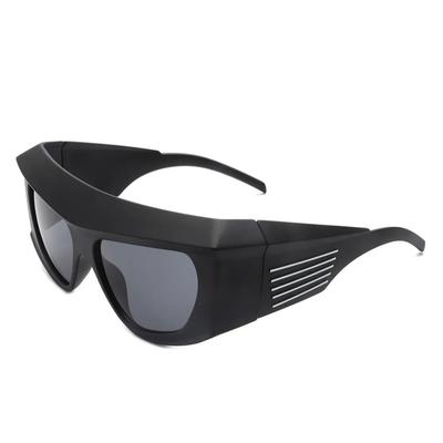 MAXJULI One Piece Sunglasses for Women Hip Hop Sun Glasses Men Vintage Shades W8235
