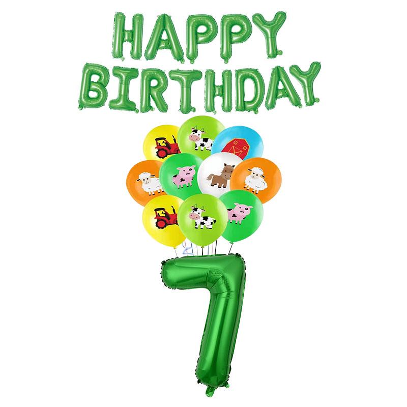 Farm Cartoon Animals Birthday Decoration Party Supplies Tableware Balloons Cup Plates Set Backdrop Banner Birthday Cake Deco Kit