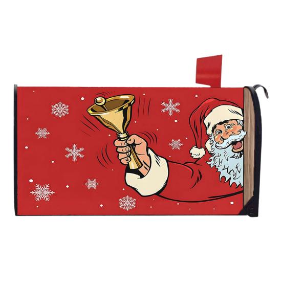 Winter Magnetic Mailbox Cover Standard Size 18 X 21in Merry Christmas Mailbox Wraps Cover Holiday Post Letter Box Cover for Outdoor Garden Yard Decor