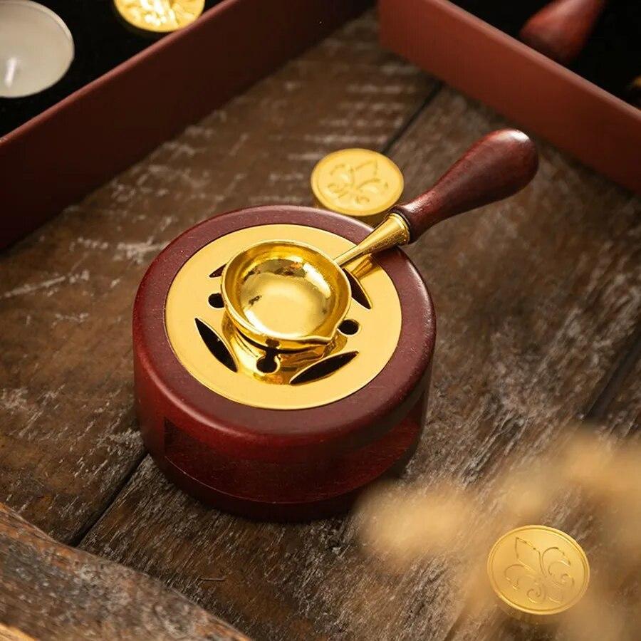 1set Wax Seal Warmer,Wax Seal Kit with Wax Seal Spoon for Melting Wax Seal Beads Or Sealing Wax Sticks