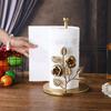 Rose Shaped Roll Paper Towel Holder Ginkgo Leaf Tissue Stand Tissue Storage Rack  for Kitchen