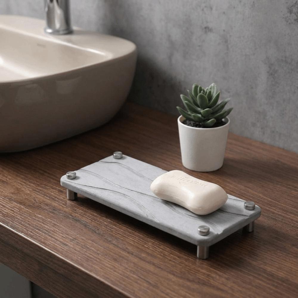 Absorbent Bathroom Sink Organizer Non-Slip Cup Holder Stand Diatom Mud Sink Tray Hotel