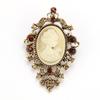 Crystal Rhinestones Cameo Vintage Brooches for Women Queen's Cameo Beauty Head Brooch Pin Clothing Accessories Girls Gifts