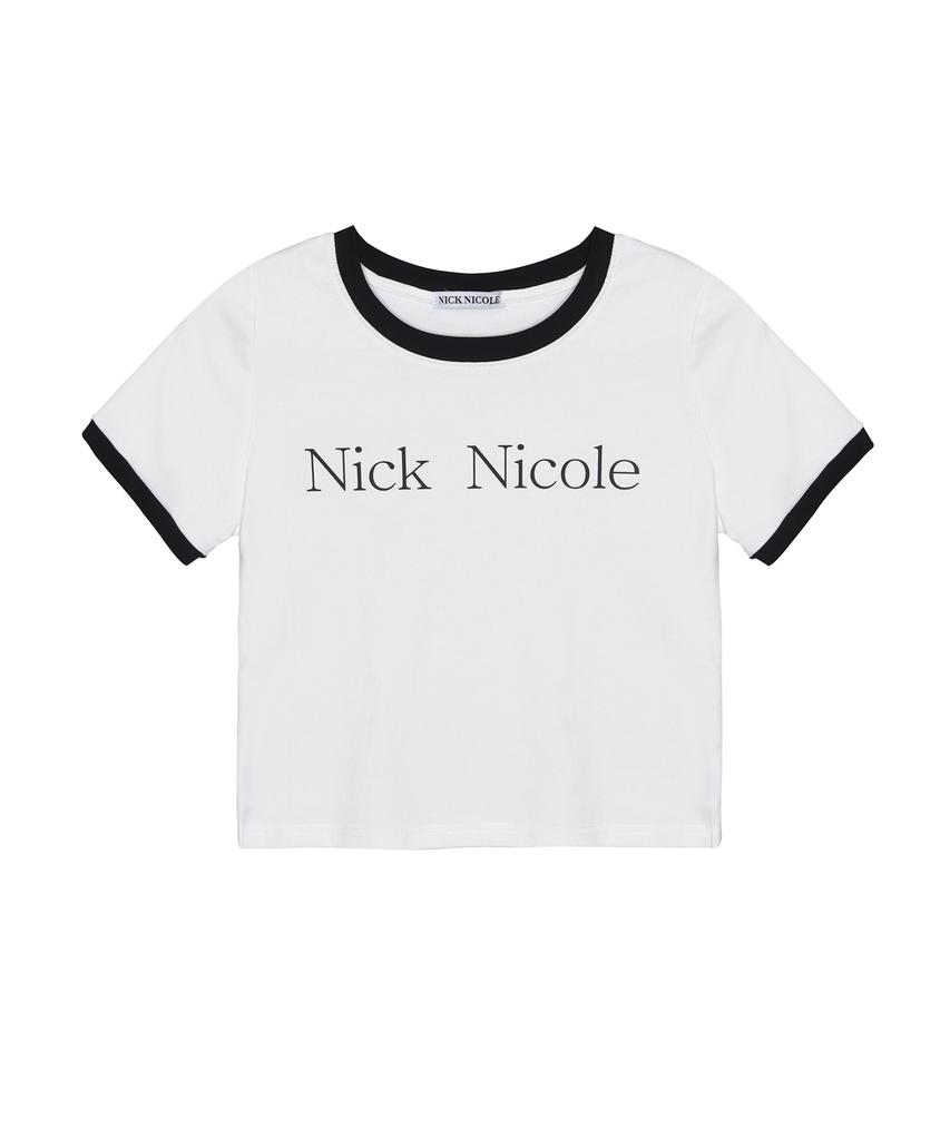 Nigaennikol Nicole Signature Ringer Crop Top_White