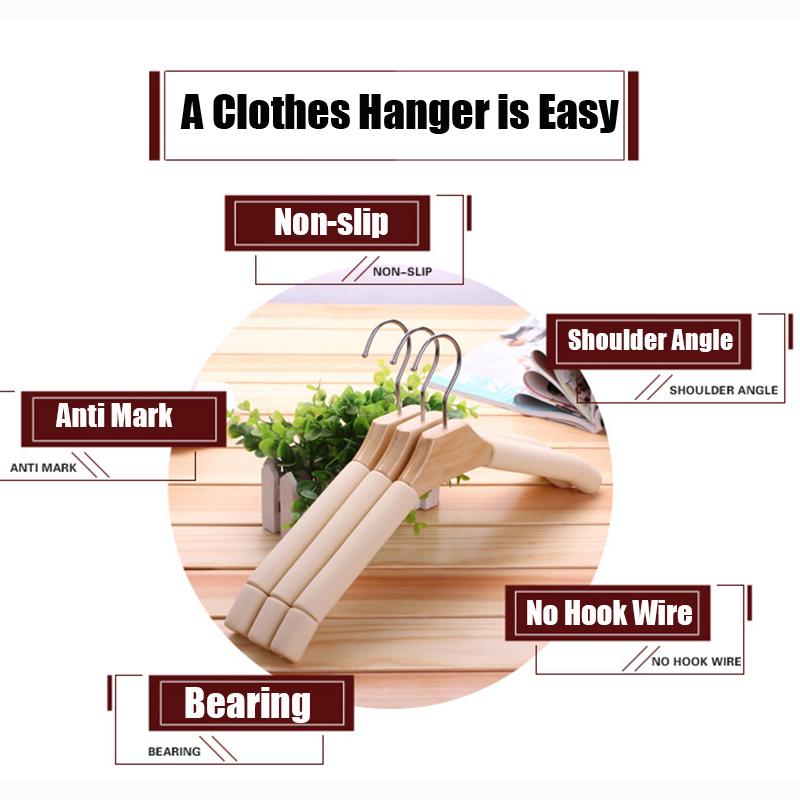 2PCS Sponge Wooden Clothes Hangers,Adult Non-Slip Storage Rack for Women,Home Suit Drying Rack for Sweater Dress Jacket Coat