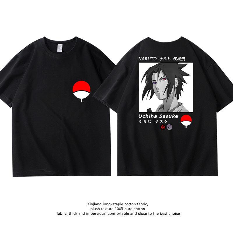 Black Childrens Tshirt Naruto Kakashi Naruto Uchiha Itachi Sasuke Pure Cotton Doublesided Printed Parentchild Casual Tshirt