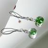 1 Pc Natural Clover Pendant Cross Border Lucky Star Dried Flower Bag Keychain Green Glass Pendant Pendant