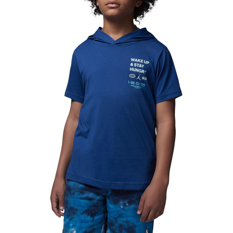 

Jordan Лого Толстовка с коротким рукавом Детские топы Синий FB0844-486 L