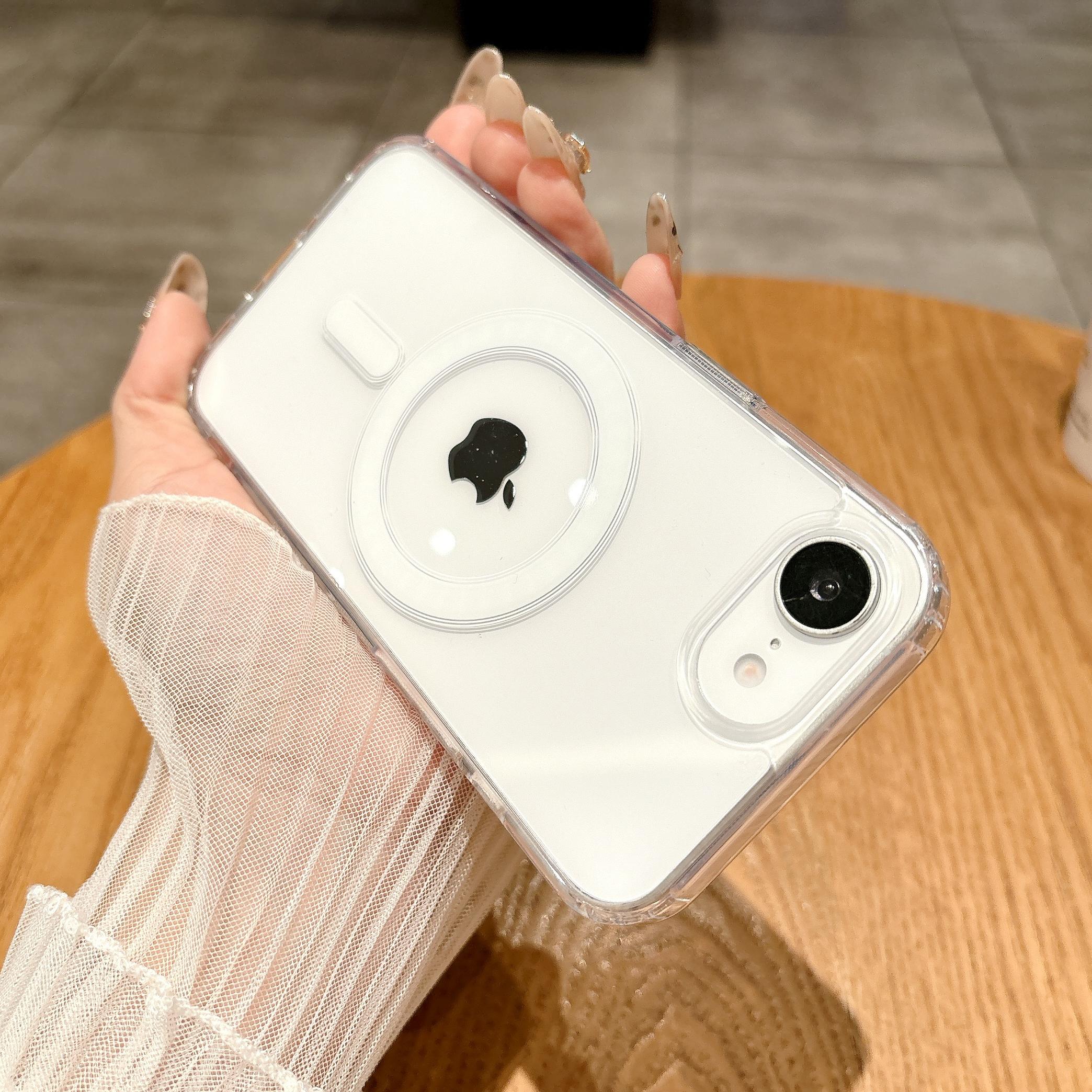 

Для Magsafe Magnetic Wireless Charge Прозрачный чехол для iPhone 16E 16 15 14 Plus 13 12 Mini 11 Pro Max Прозрачный противоударный чехол iPhone 15 Pro Max