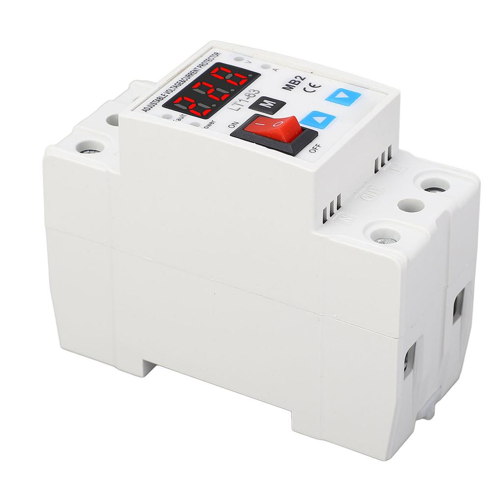 220V 63A Self Recovery Voltage Protector PA66 Housing Silver Conductor Voltage Protective Device