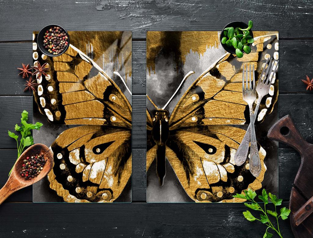 SZKLANA PŁYTA OCHRONNA NA KUCHENKĘ 70x52 MOTYL