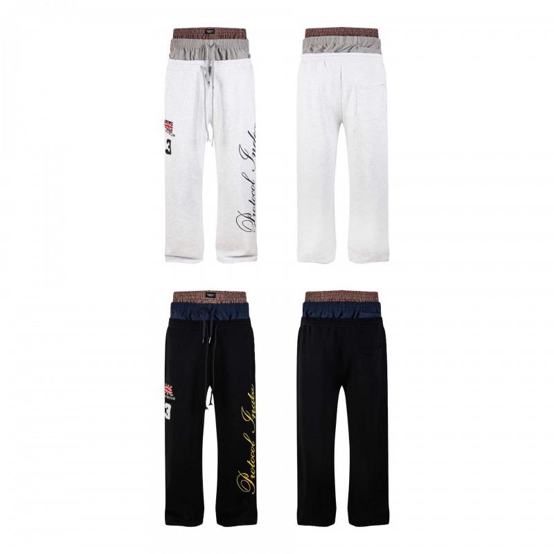 Protocol Index Mens Casual Pants Loose Fit Cotton Straight Leg Trousers Streetwear