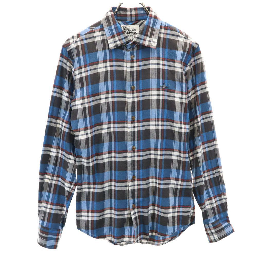 Vivienne WestwoodMAN Made In Japan Long Sleeve Check Shirt 44 Blue Other Men's Used