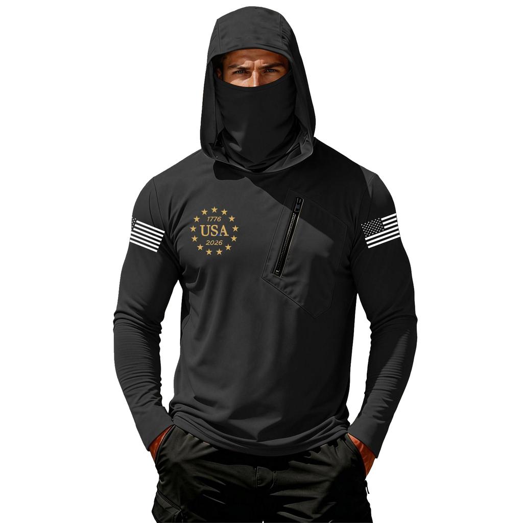 Herren Casual Kapuzen-Langarm-Sonnenschutz-Oberteil