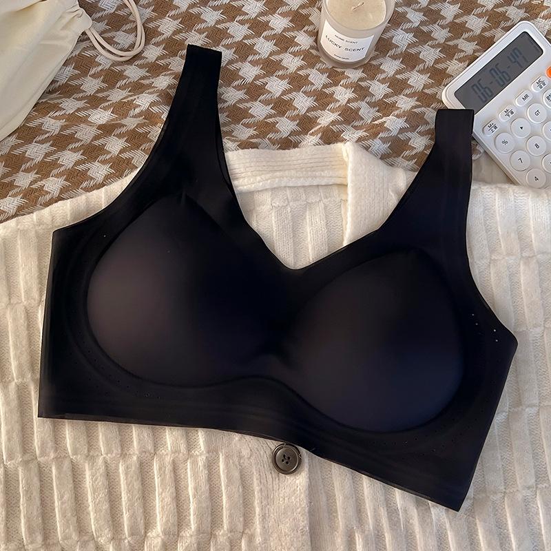 Stor Størrelse Dame Sommer Ultratynn Is Silke Stor Bryst Viser Liten Sammenføring Anti Henge Fast Cup Uten Spor BH