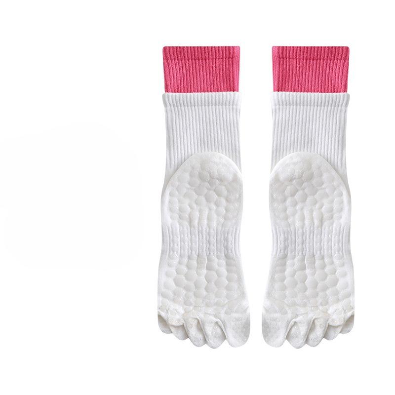 Five-finger Yoga Socks for Women, Mid-calf, Professional Anti-slip Pilates, Indoor Fitness Socks, Running and Skipping Rope, Floor Socks