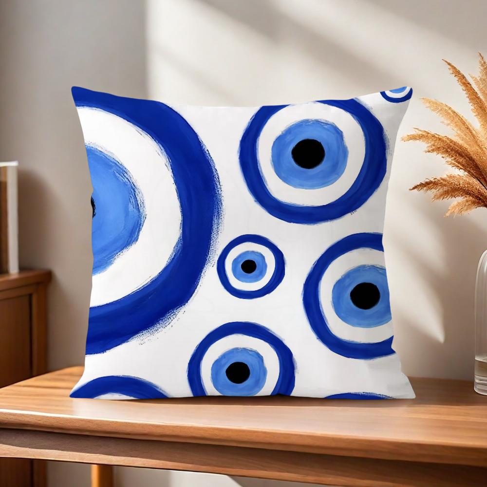 

Comfortable Nazar soft Pillow Case Evil for Sofa Living art Room Home amulet office Decor and Protective eye Covers 30x30CM(12x12in)
