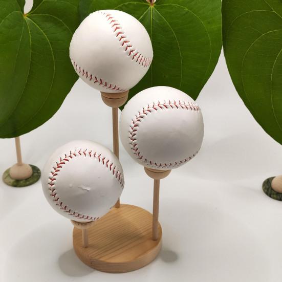 1 Set Wooden Baseball Display Stand 3 Balls Show Holder Multifunction Tennis Golf Sports Balls Base Desktop Rack Baseball Enthusiast Gift