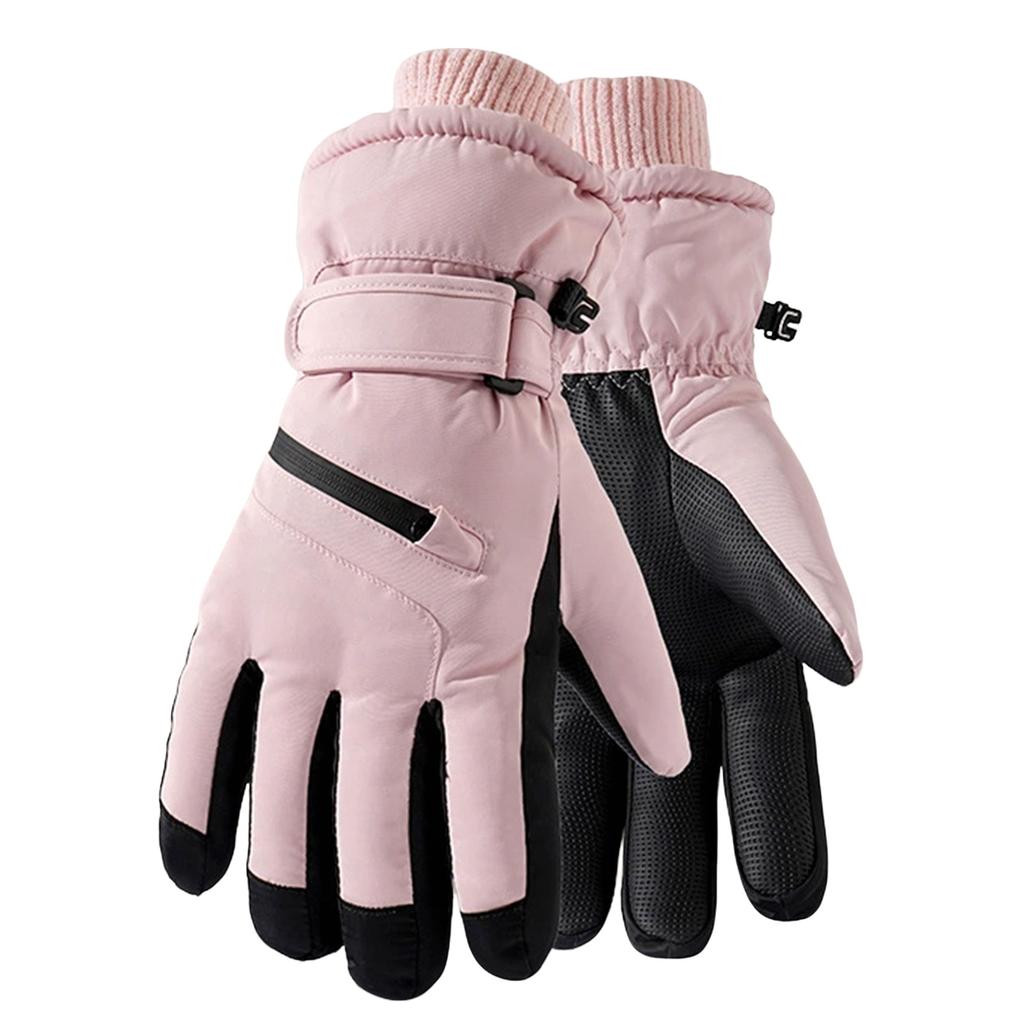 Unisex Thermal Ski Gloves Winter Touch Screen Cycling Gloves Fleece-Lined Windproof Cold-Proof Warm Non-Slip Riding Gloves