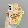 KEYSION Cartoon Cute Plush Embroidery Case for TECNO Spark Go 2 with Lanyard Silicone Shockproof Phone Cover for Tecno Pop 10