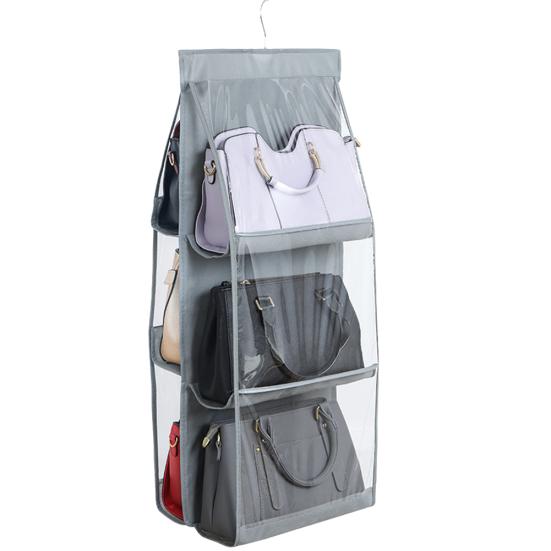 

Пылезащитный гардеробный мешок для хранения 6-карманный держатель для сумок домашний органайзер