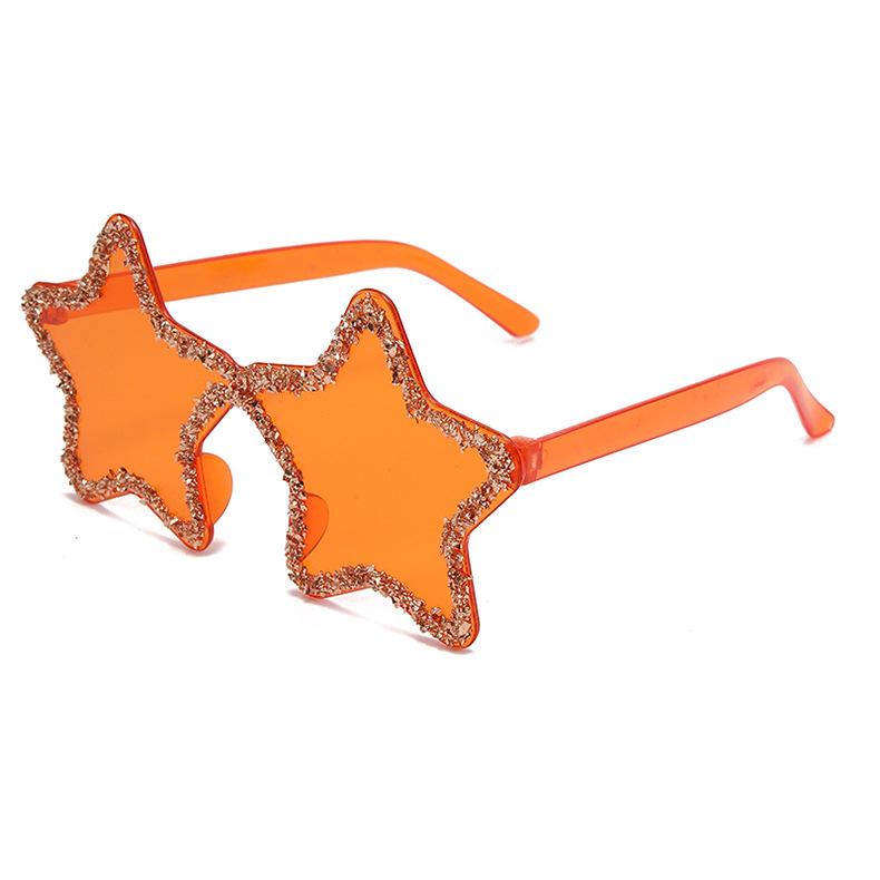 Star Shaped Glitter Sunglasses For Women Colorful Candy Tones UV400 Protection Trendy Party Shades For Festivals KJ136