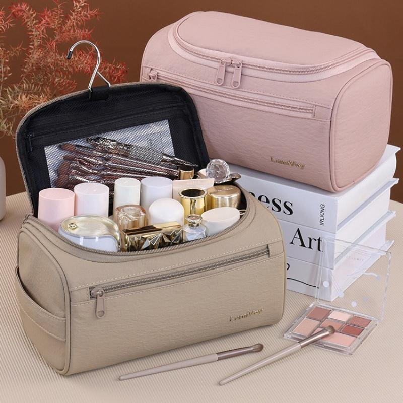 New Leather Men Women Dopp Kit Hanging Travel Washing Organizer Toiletry Bag Business Makeup Pouch Storage Handbag Cosmetic Bag
