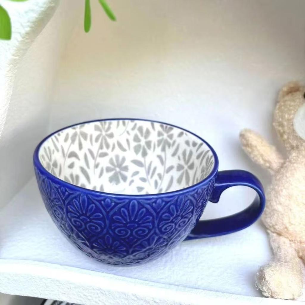 Ceramic Mugs Coffee Cup Breakfast Cereal Cute Ceramic Cup Milk Household Large Capacity Oatmeal Mug Drinkware Home Decor