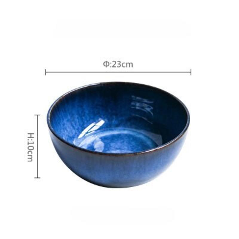 Salatschüssel 2400ml Keramik Blaue Porzellanschüssel Coup Schüssel Großhandel Geschirr Tiefblau Tiefblaue Schüssel | Schüsseln
