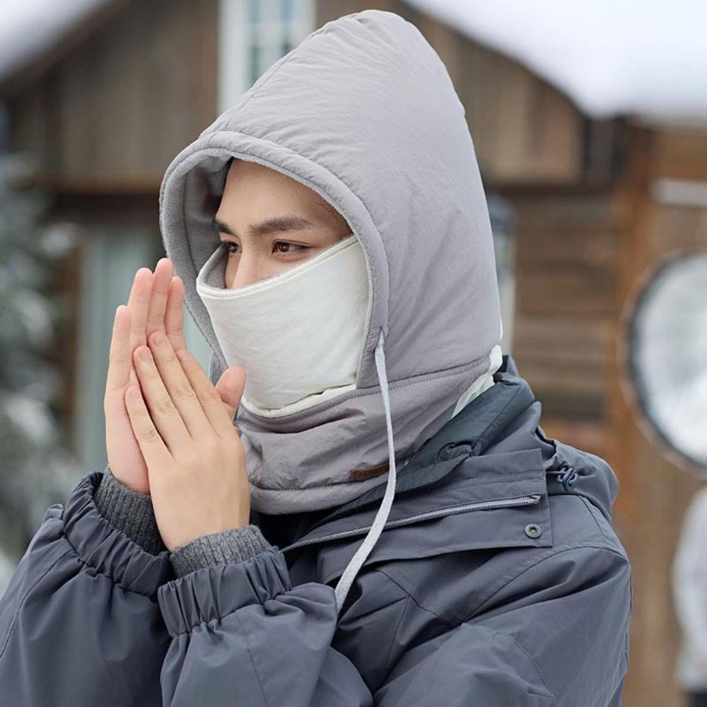 Thickened Winter Neckerchief Windproof Mask Pullover Cap Fashion Men 3 in 1 Cap  Women