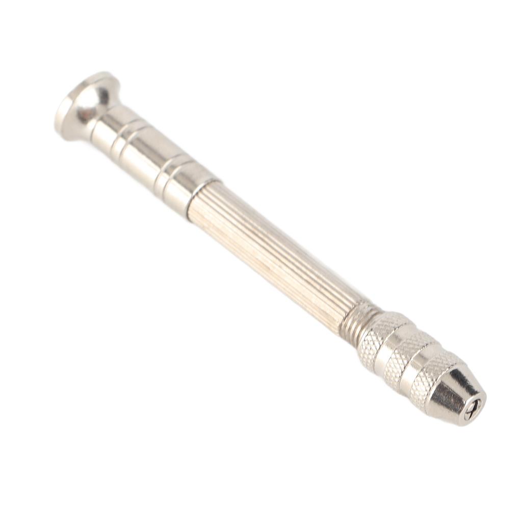 Silver Color Hand Twist Drill With 10 HHS Drill Bits Drilling Tool for PCB Watch Repair