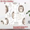 2D flat Photography Backdrop Scene Backdrop Cute Hedgehogs and Leaves 100% Polyester Festive Holiday Use for Bedroom