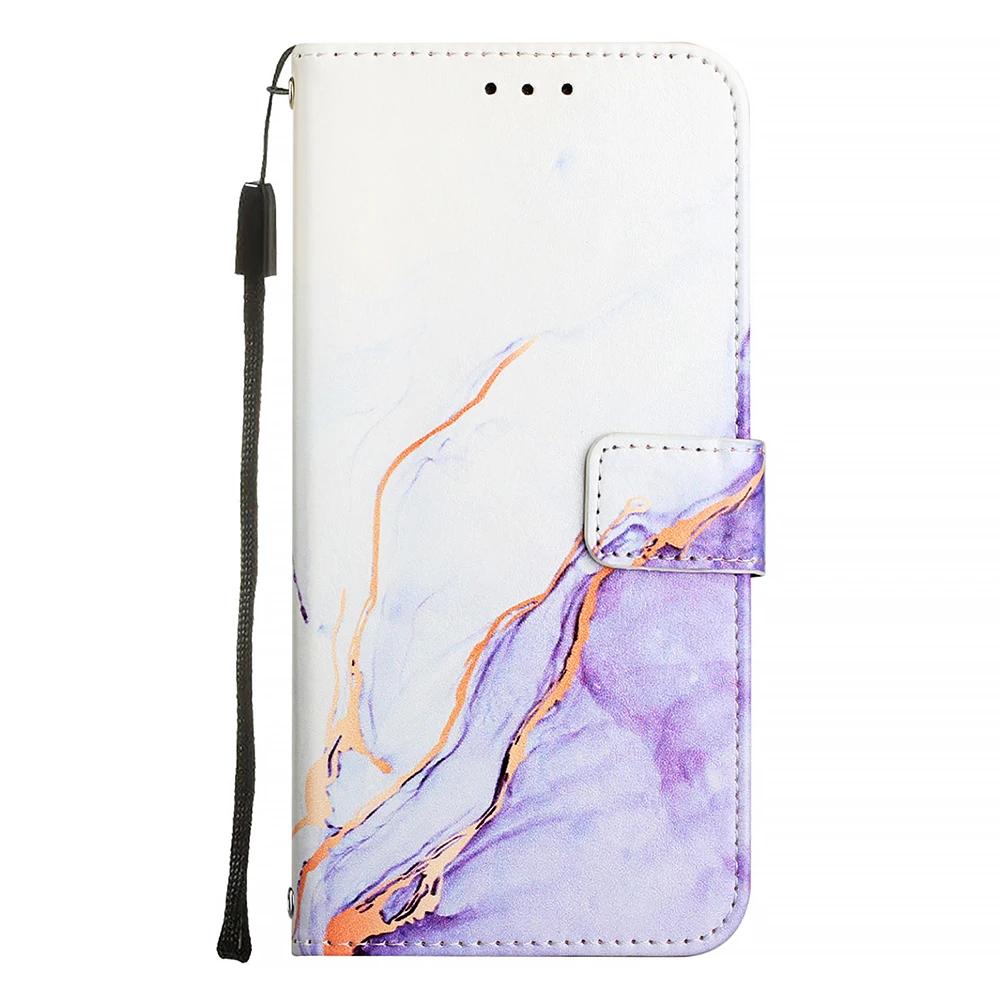 Cute Painted Leather Flip Case on For Samsung Galaxy M13 M12 A12 A13 A22 A22S A32 A52 A52S A72 A73 Wallet Stand Book Cover Strap