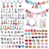 DIY Kids Crystal Bead Bracelet Kit With Small Box 1.5cm Height 66-162pcs Sweet Fruit Flower Design