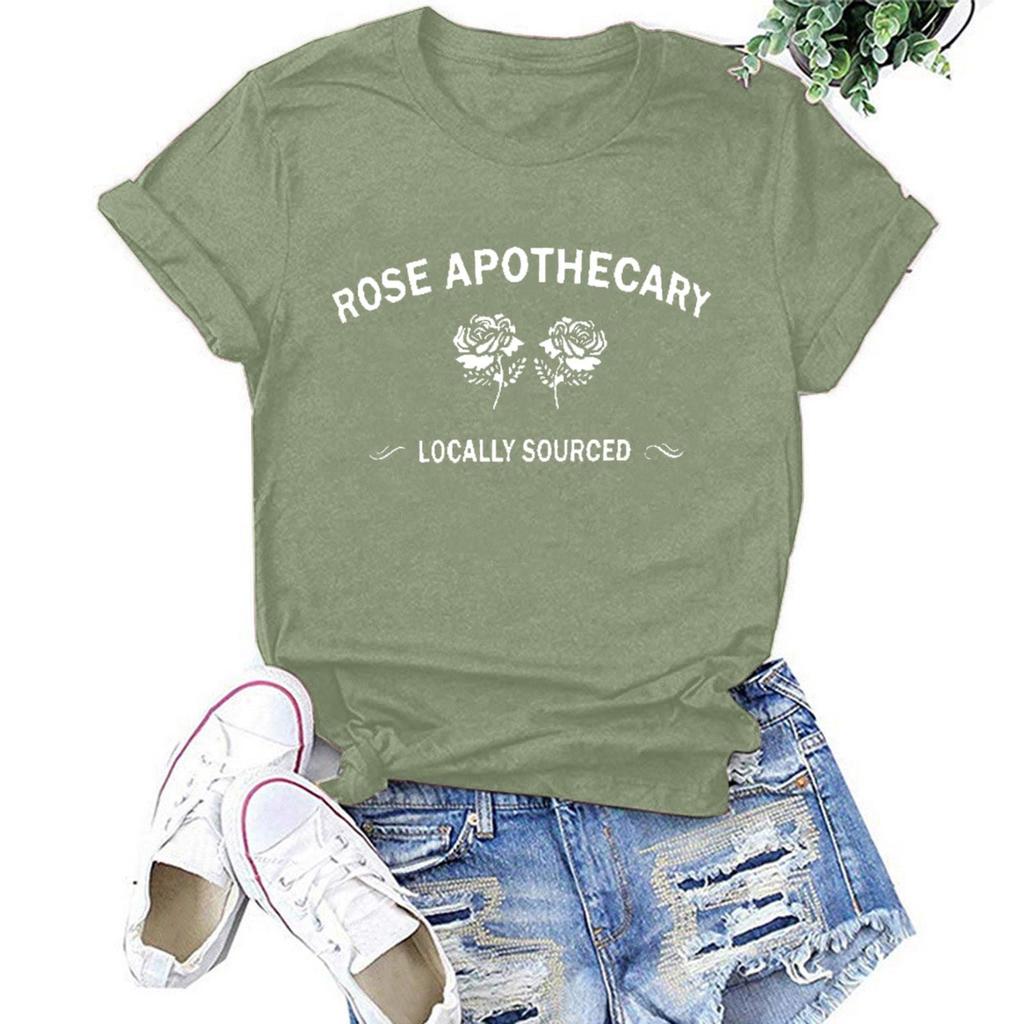 Women Casual Letter Printing Short Sleeves  Loose T-Shirt Blouse Tops