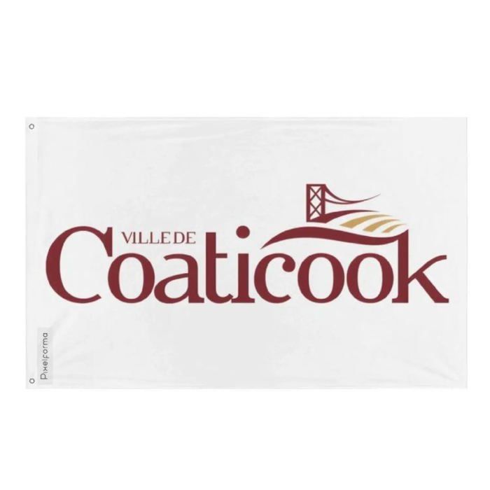 Drapeau - Coaticook - 64 X 96 Cm - Polyester - Impression Recto/verso - Œillets En Fer
