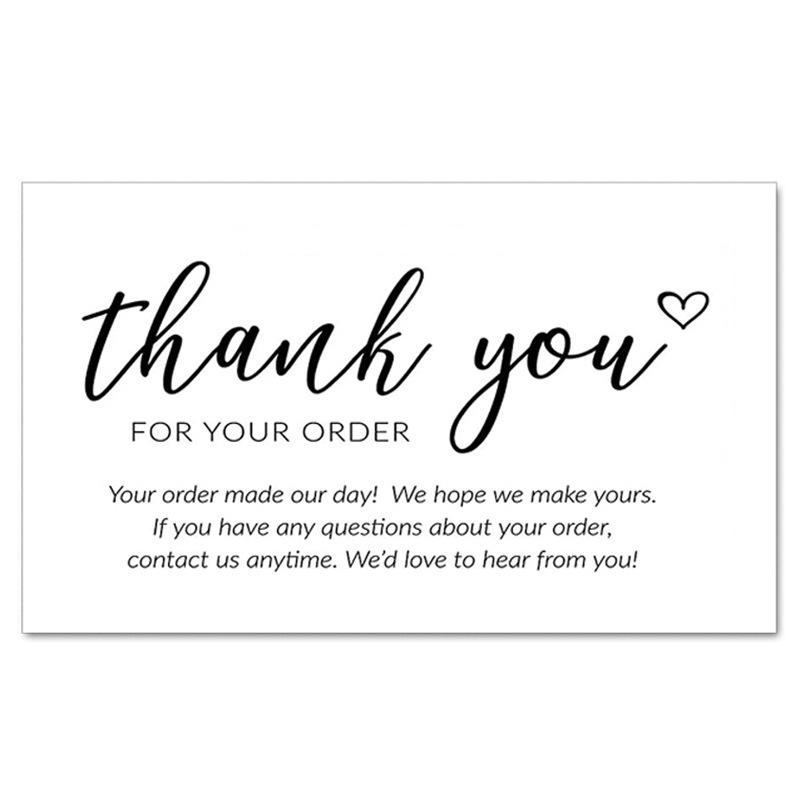 Black Thank You Greeting Cards, 50 Sheets/Pack