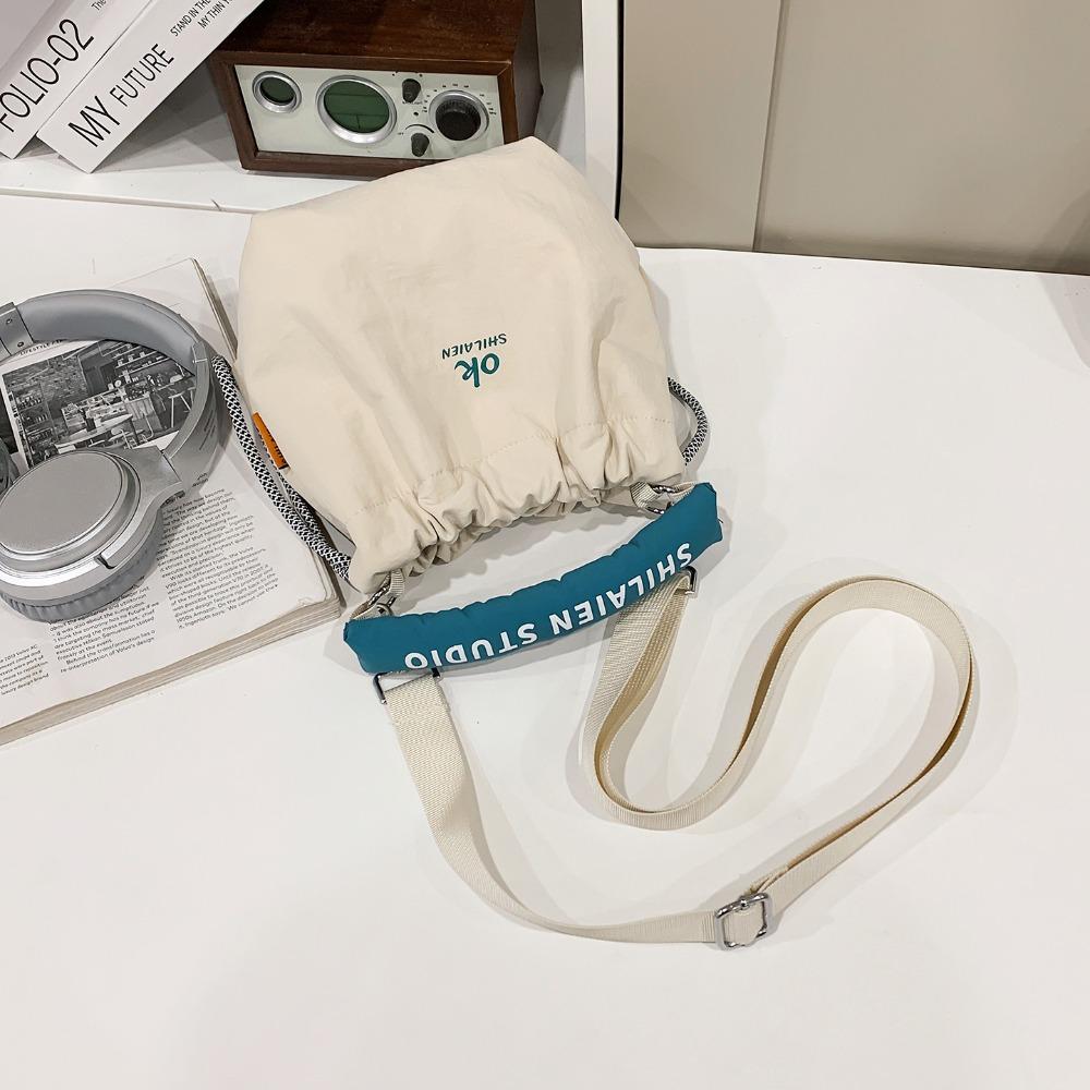 French Styl Soft Cloth Shoulder Bag With Handle Drawstring Crossbody Bag Underarm Pouch Handbag Casual Outing