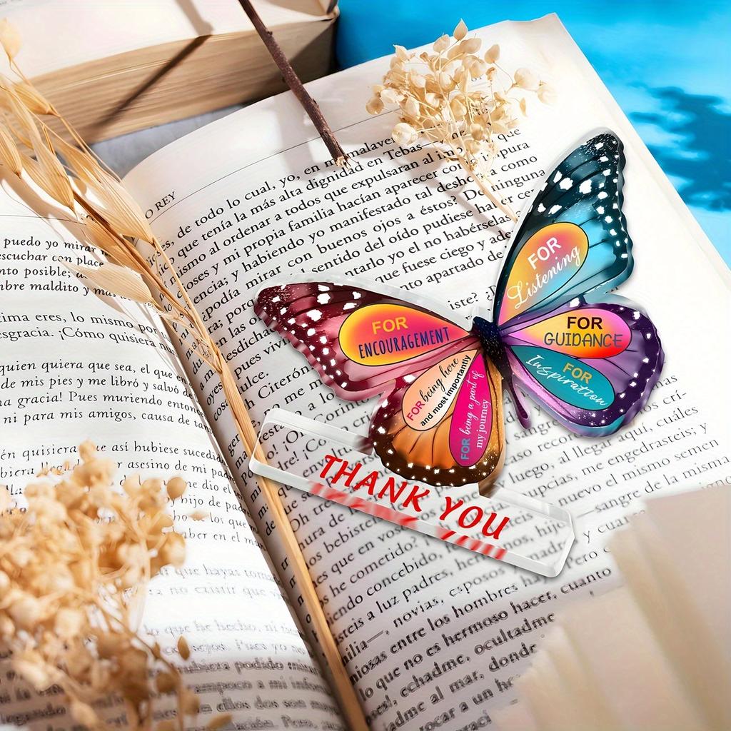 1pc Inspirational Butterfly Acrylic Desk Decor - Thank You Gift for Coworkers, Teachers, Bosses, Leaders - Motivational Office Decoration  