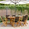 Vidaxl 7-Cz. Garden Furniture Set, Black, Polypropylene and Wood