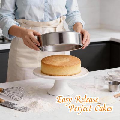 Teglie per Torta in Acciaio Inossidabile Teglie Rotonde da Forno per Forno Friggitrice ad Aria Pentola a Pressione Impilabili Utensili da Forno Multiuso per Torte Pizza Piatti al Vapore