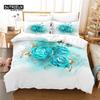 Blue Flower Duvet Cover Set, Fashion Bedding Set, Soft Comfortable Breathable Duvet Cover, For Bedroom Guest Room Decor