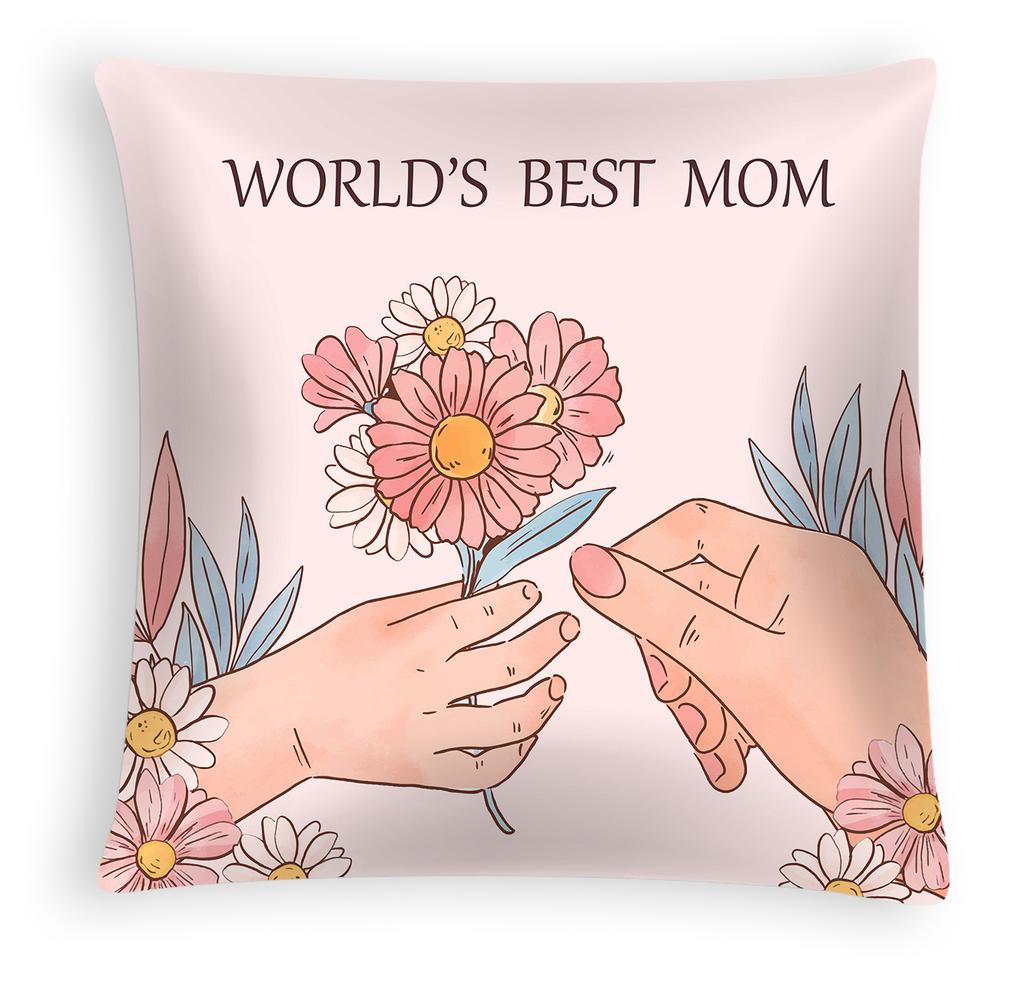 New Mother's Day Pillow Cover, Peach Skin Velvet Cushion Cover, Heart-shaped Letter Sofa Cushion Cover for Home Use