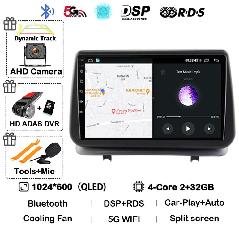 Android 14 Auto Carplay For Renault Clio 3 CLIO 3 2005-2014 WIFI+4G Car Radio Navigation GPS Stereo Video Player 360 Camera DSP