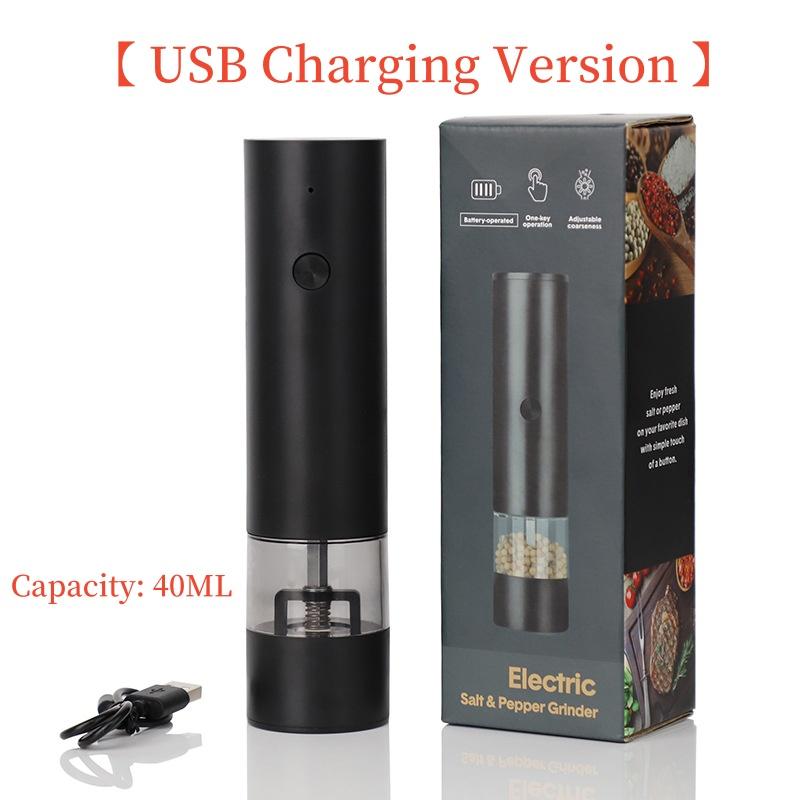 Electric Automatic Salt Pepper Grinder Rechargeable With LED Light Dual Display Adjustable Coarseness USB Charging Pepper Mill