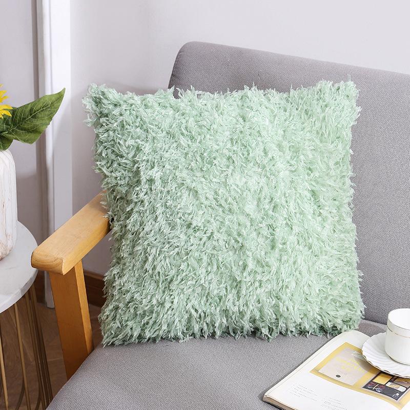 

Однотонная плюшевая подушка Инс Скандинавский Офисный Диван Подушка Наволочка Пух Перо Прикроватная Подушка 45 * 45Cm