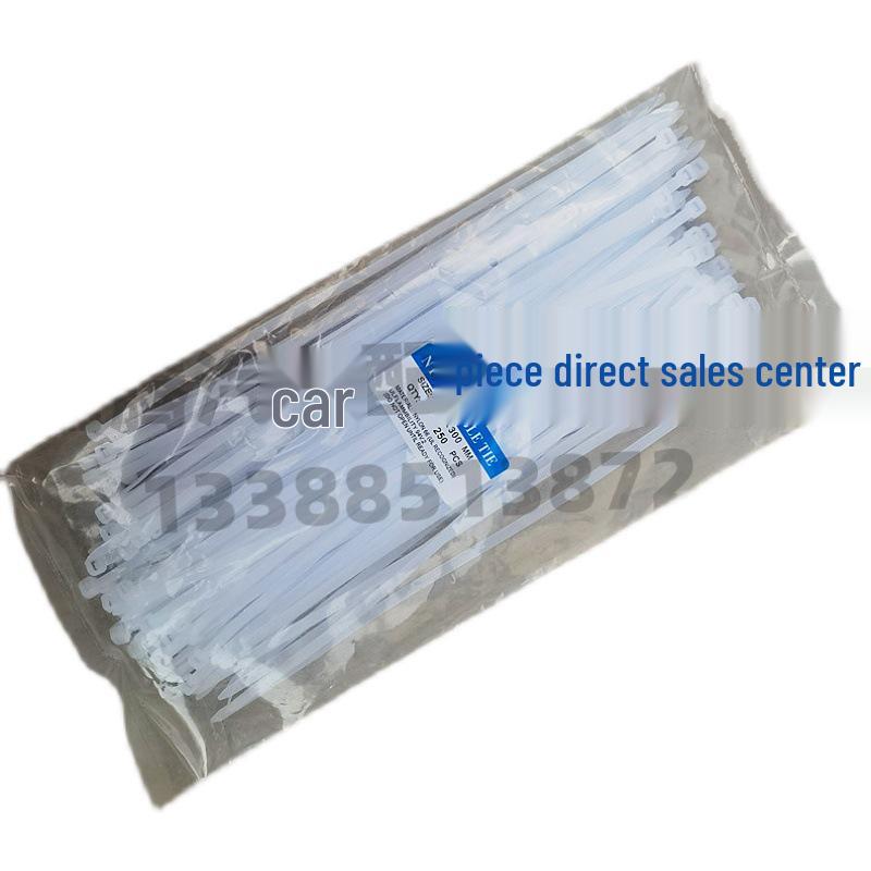 Nylon Plastic Black & White Self-Locking Cable Tie Straps for Wire Harnesses