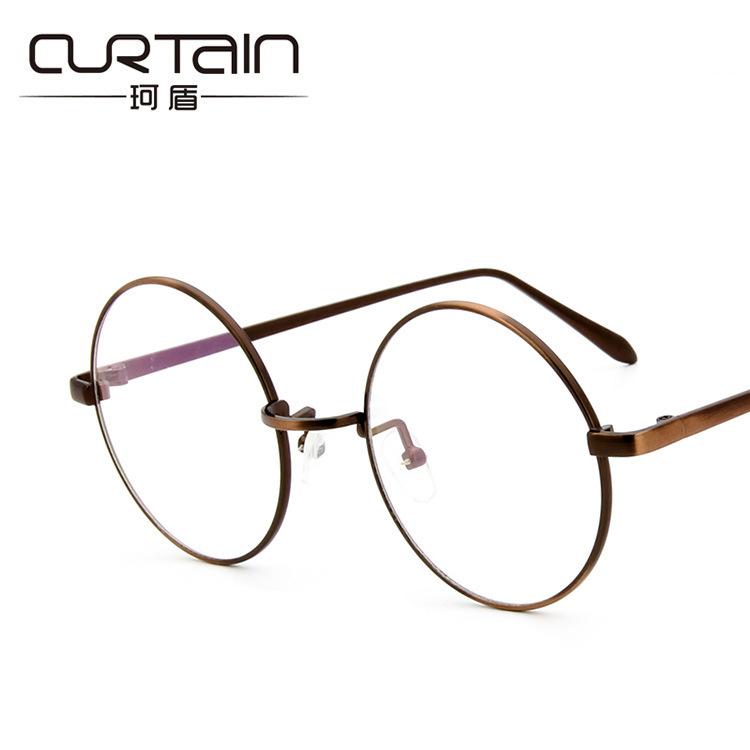 Metal round glasses frame literary new Harajuku tide retro flat glasses can be equipped with myopia glasses frame