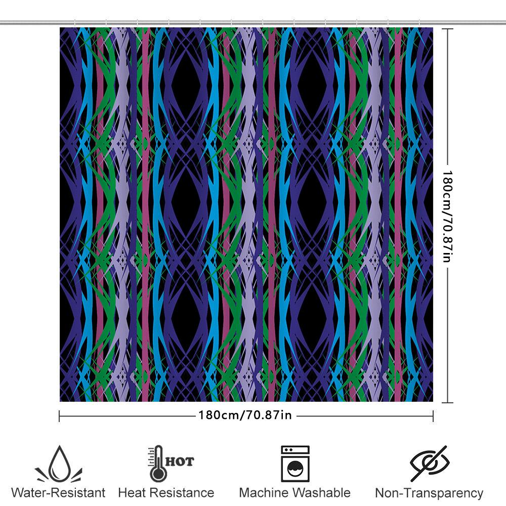 Colorful Stripes Abstract Pattern Waterproof Shower Curtain Bathroom Curtain Waterproof And Mildew Proof Shower Curtain