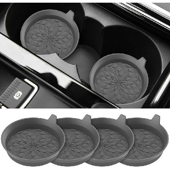 ME.FAN Car Cup Coasters [4 Pack] Silicone Cars Coasters - Universal Non-Slip Recessed Interior Accessories - Cup Holder Erts Dusty Rose